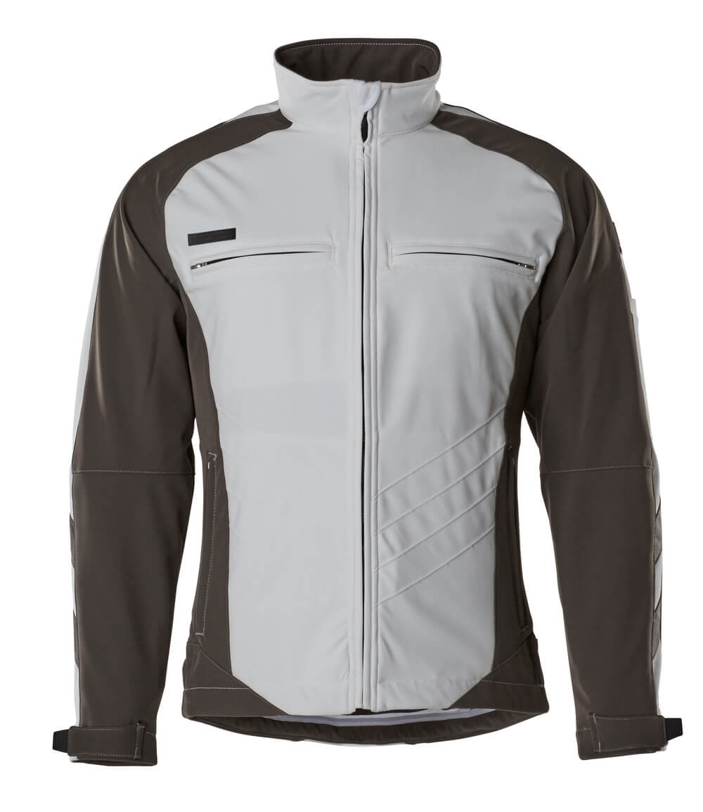 MASCOT® Unique Softshell jas – Wit/Donkerantraciet