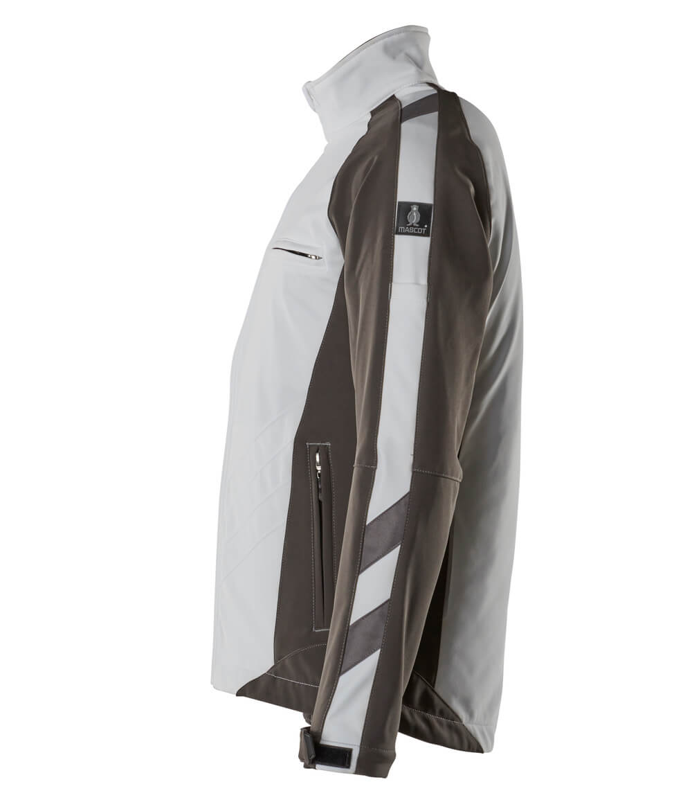 MASCOT® Unique Softshell jas – Wit/Donkerantraciet