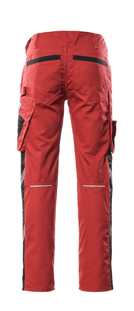 MASCOT® Unique Werkbroek met dijbeenzakken licht – Rood/Zwart