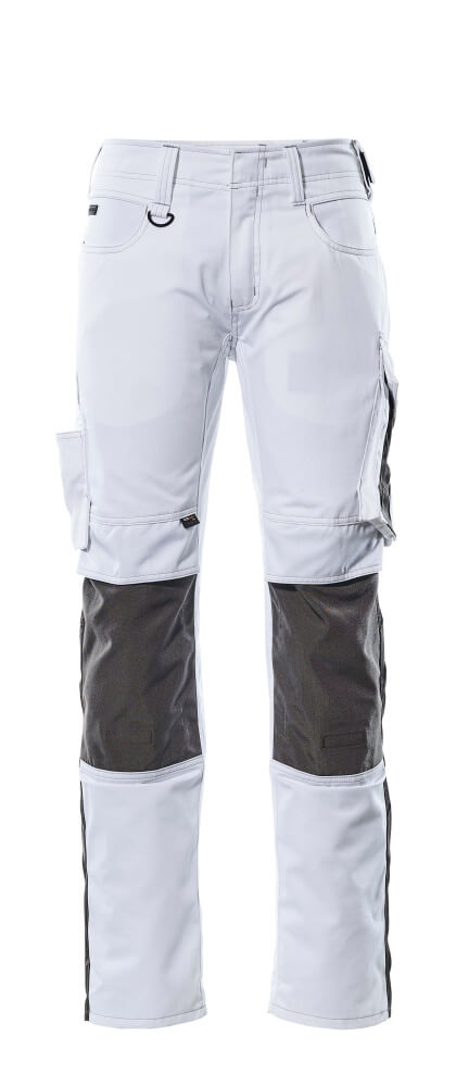 MASCOT® Unique Werkbroek met kniezakken lichtgewicht – Wit/Donkerantraciet