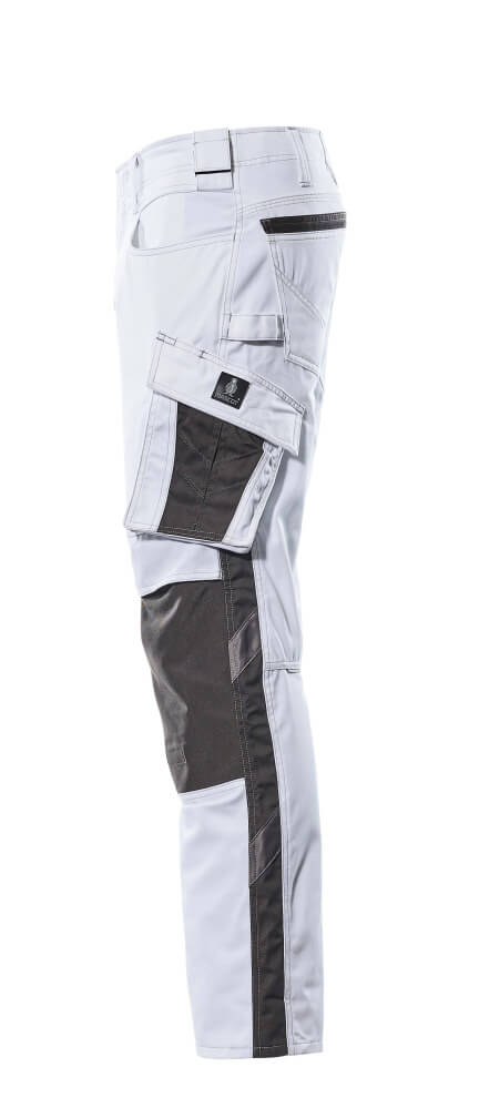 MASCOT® Unique Werkbroek met kniezakken lichtgewicht – Wit/Donkerantraciet