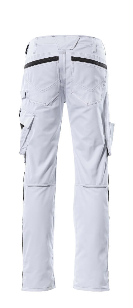 MASCOT® Unique Werkbroek met kniezakken lichtgewicht – Wit/Donkerantraciet