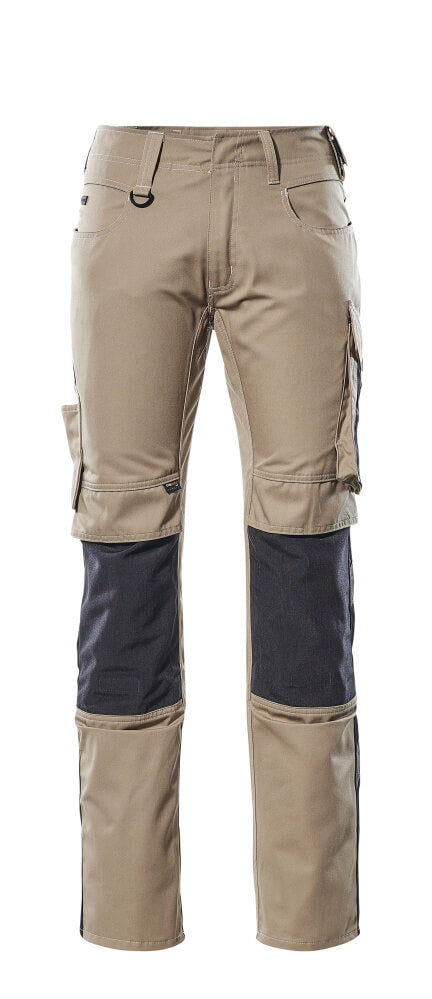 MASCOT® Unique Werkbroek met kniezakken lichtgewicht – Lichtkhaki/Zwart