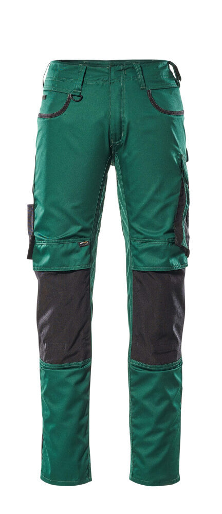 MASCOT® Unique Werkbroek met kniezakken katoenmix – Groen/Zwart