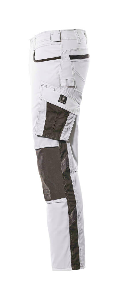 MASCOT® Unique Werkbroek met kniezakken katoenmix – Wit/Donkerantraciet
