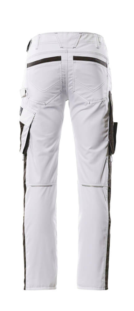 MASCOT® Unique Werkbroek met kniezakken katoenmix – Wit/Donkerantraciet