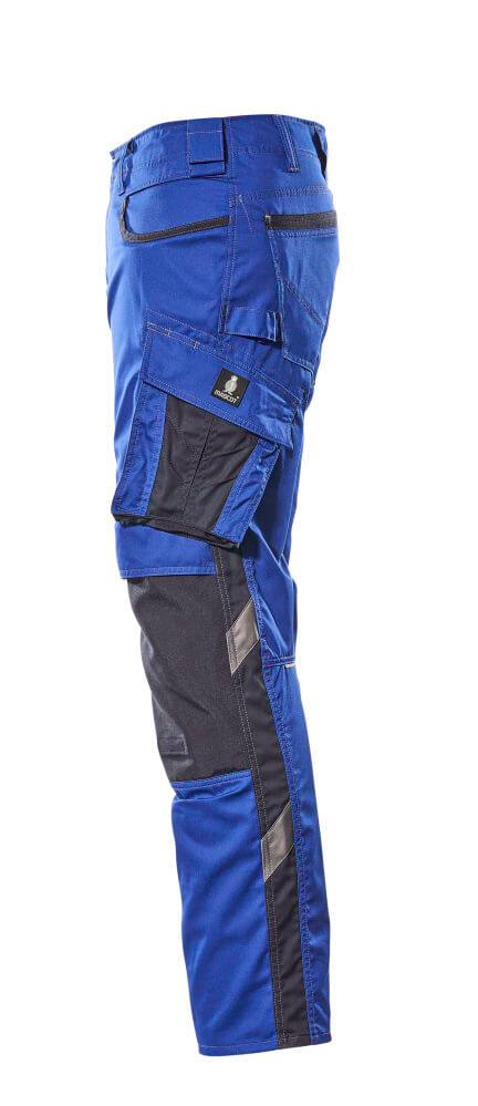 MASCOT® Unique Werkbroek met kniezakken katoenmix – Korenblauw/Donkermarine
