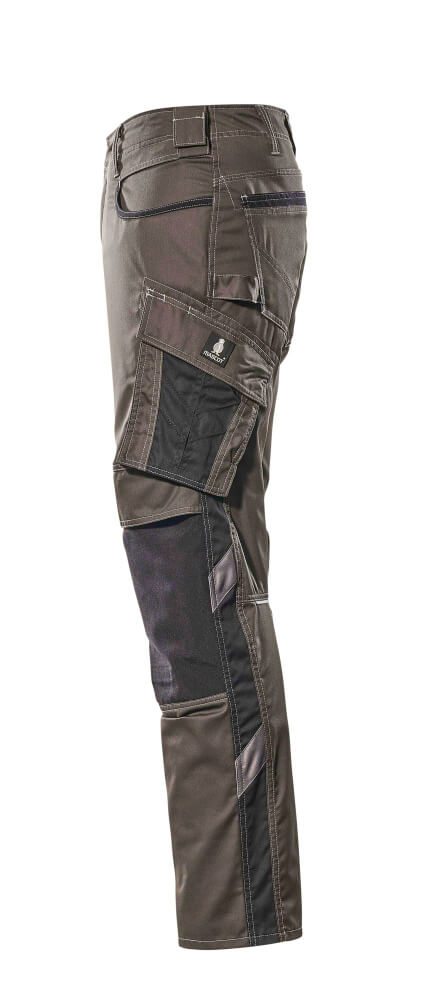 MASCOT® Unique Werkbroek met kniezakken katoenmix – Donkerantraciet/Zwart