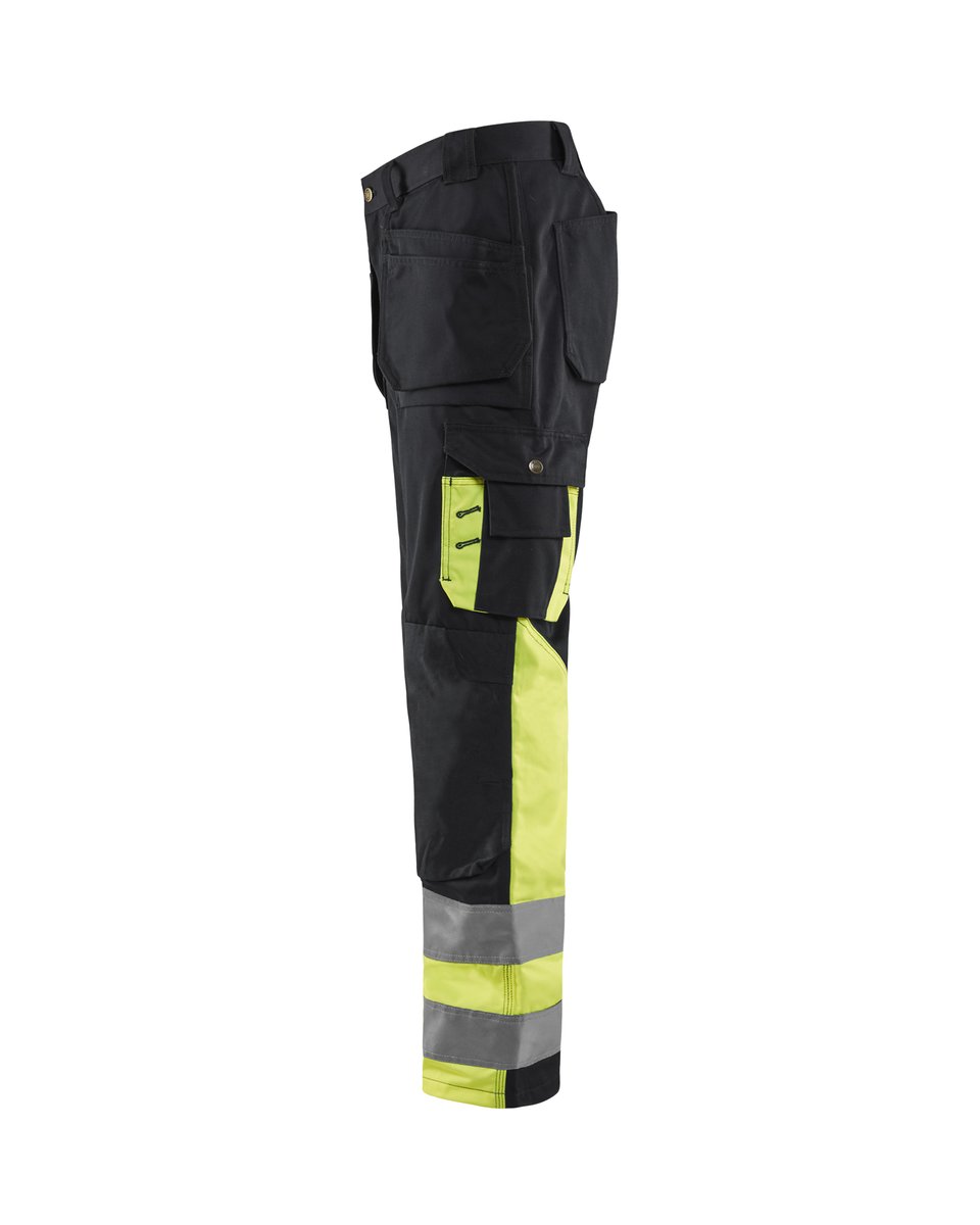 Blåkläder 15291370 High Vis Werkbroek met gereedschapszakken katoen - Zwart/High Vis Geel