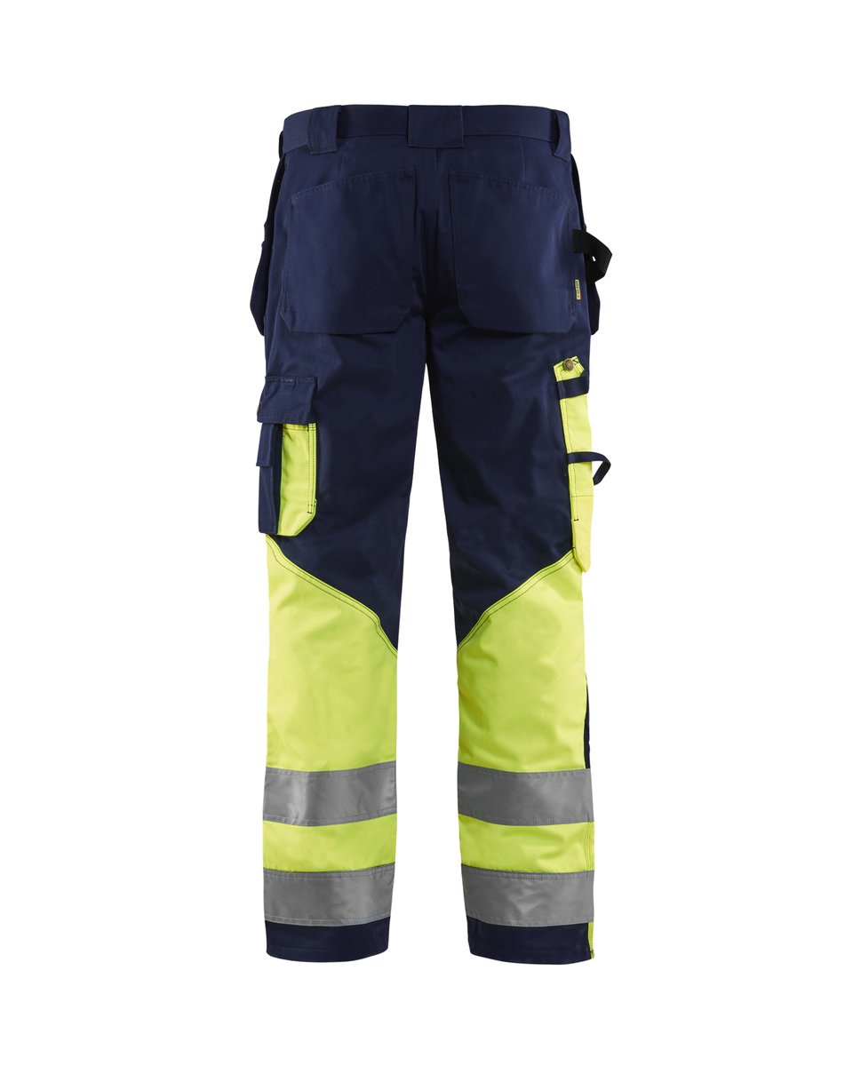 Blåkläder 15291860 High Vis Werkbroek met gereedschapszakken - Marine/High Vis Geel