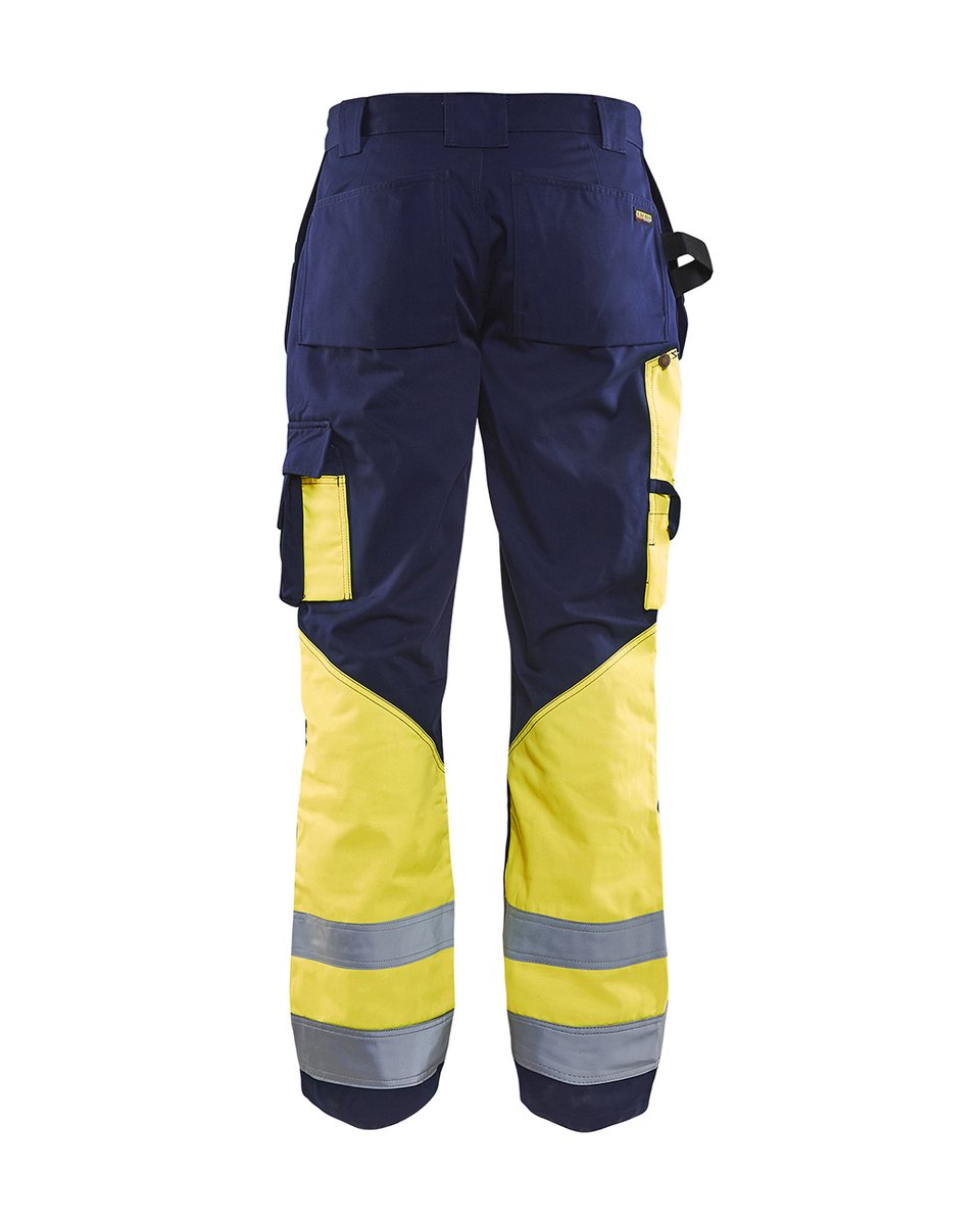 Blåkläder 15291860 High Vis Werkbroek met gereedschapszakken - Marine/High Vis Geel