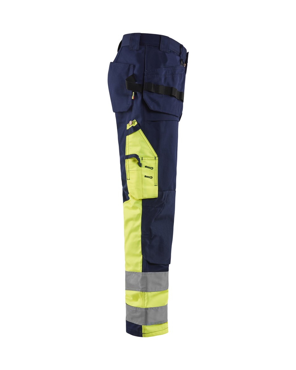 Blåkläder 15291860 High Vis Werkbroek met gereedschapszakken - Marine/High Vis Geel