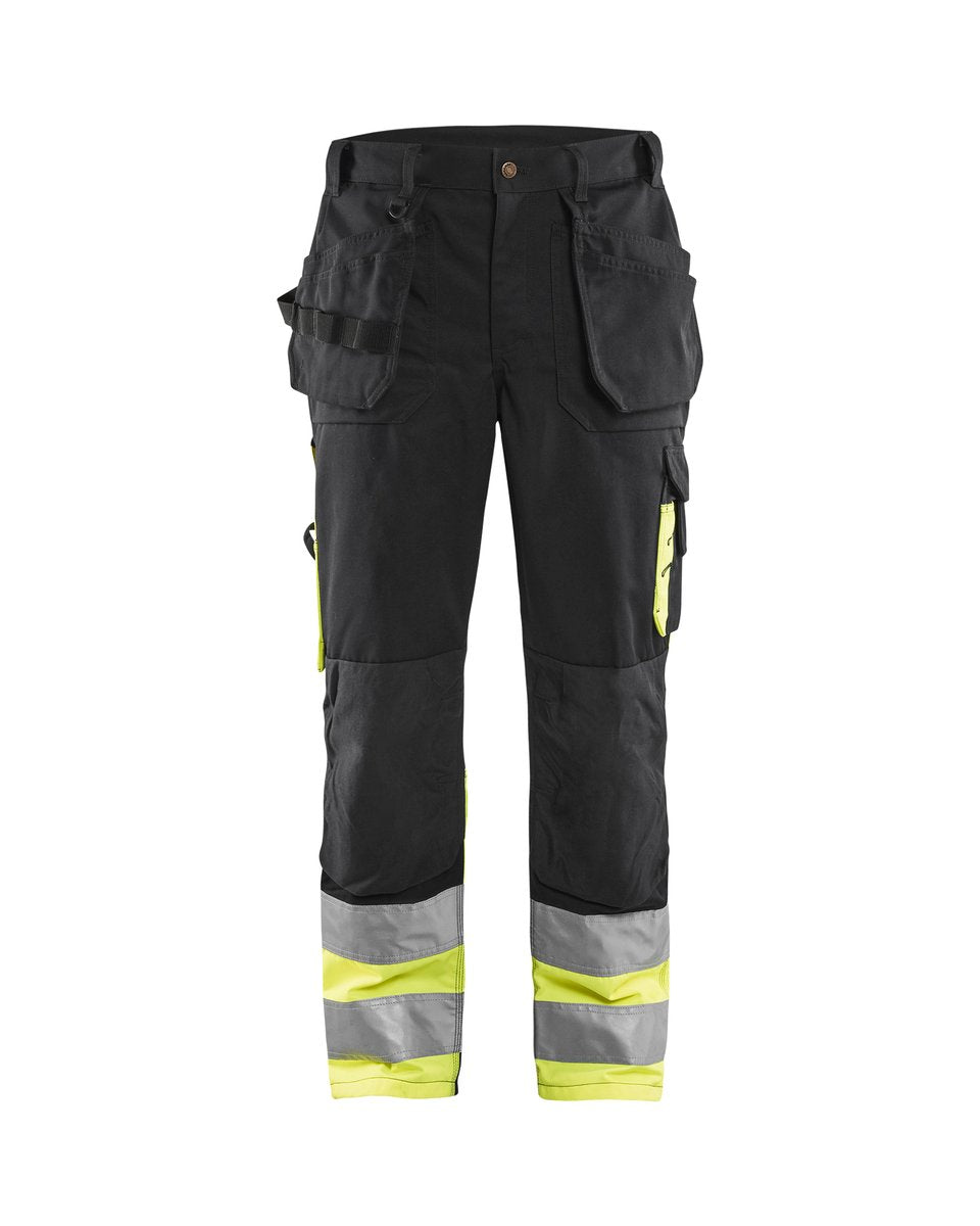 Blåkläder 15291860 High Vis Werkbroek met gereedschapszakken - Zwart/High Vis Geel