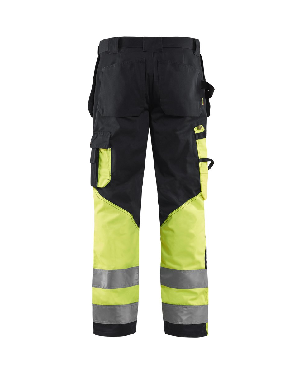 Blåkläder 15291860 High Vis Werkbroek met gereedschapszakken - Zwart/High Vis Geel