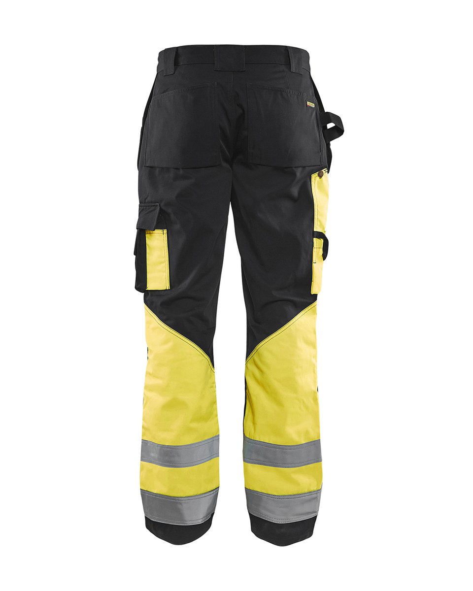 Blåkläder 15291860 High Vis Werkbroek met gereedschapszakken - Zwart/High Vis Geel