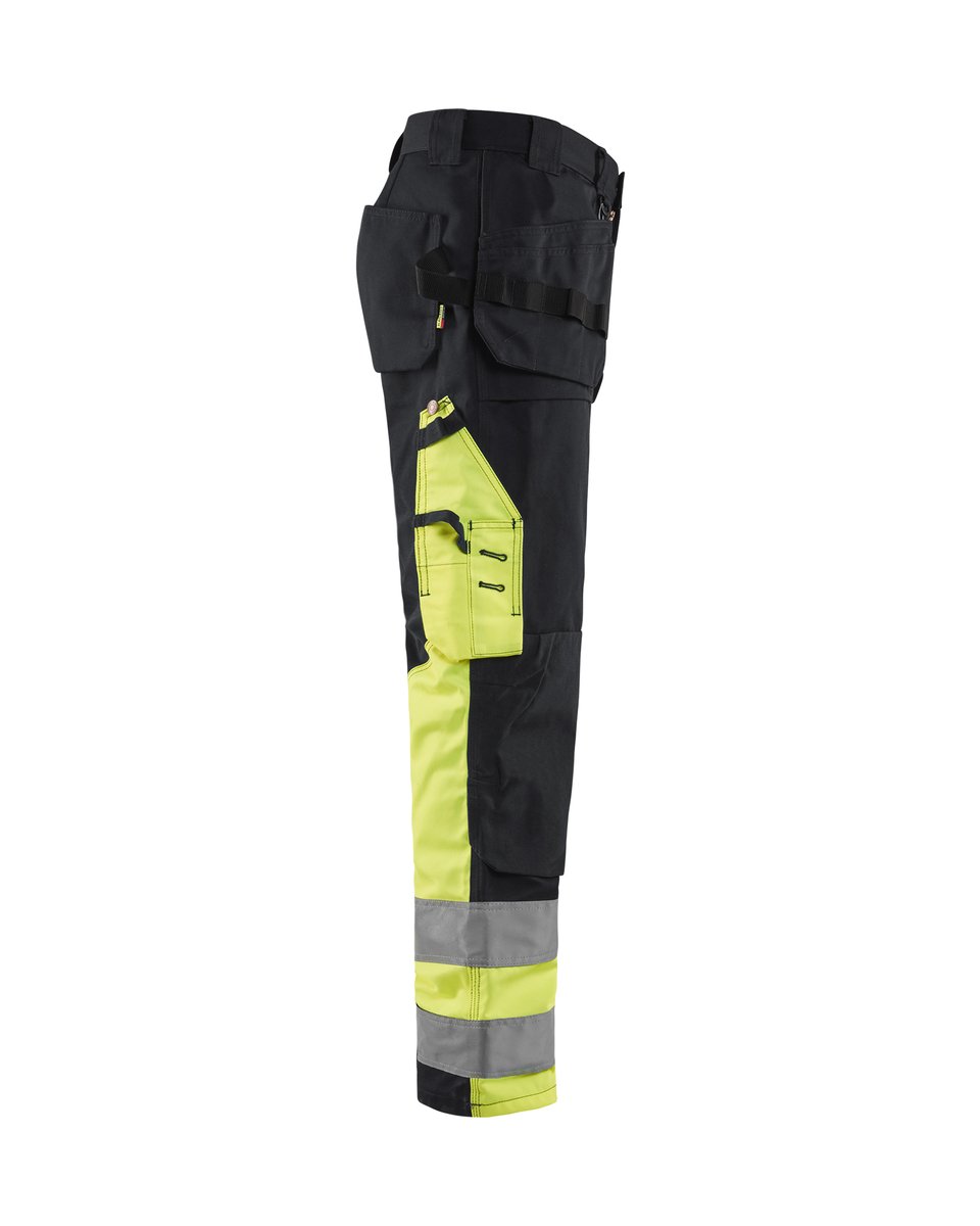 Blåkläder 15291860 High Vis Werkbroek met gereedschapszakken - Zwart/High Vis Geel