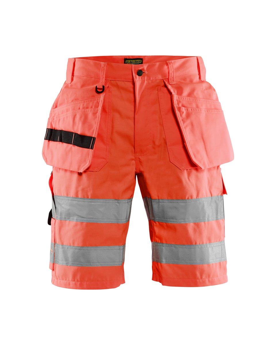 Blåkläder 1535 High Vis Short met gereedschapszakken - High Vis Rood
