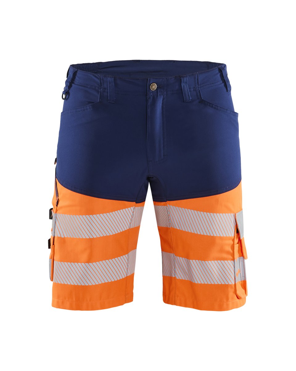 Blåkläder 1541 High Vis Short met stretch - Marineblauw/Oranje