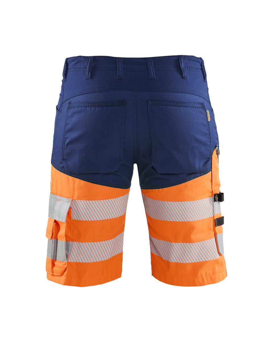 Blåkläder 1541 High Vis Short met stretch - Marineblauw/Oranje