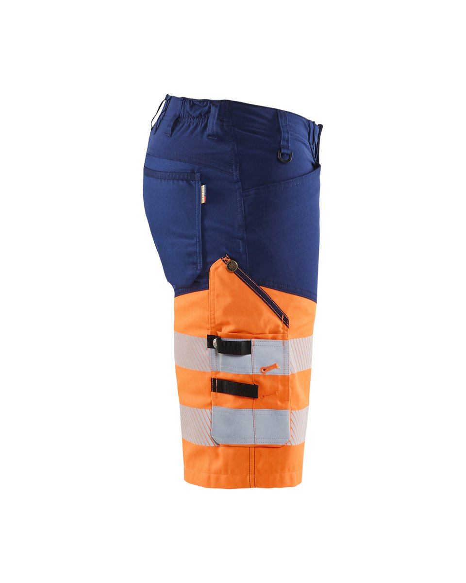 Blåkläder 1541 High Vis Short met stretch - Marineblauw/Oranje