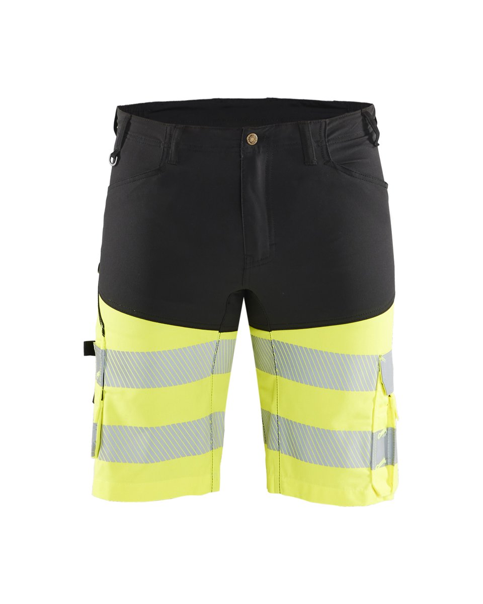 Blåkläder 1541 High Vis Short met stretch - Zwart/High Vis Geel