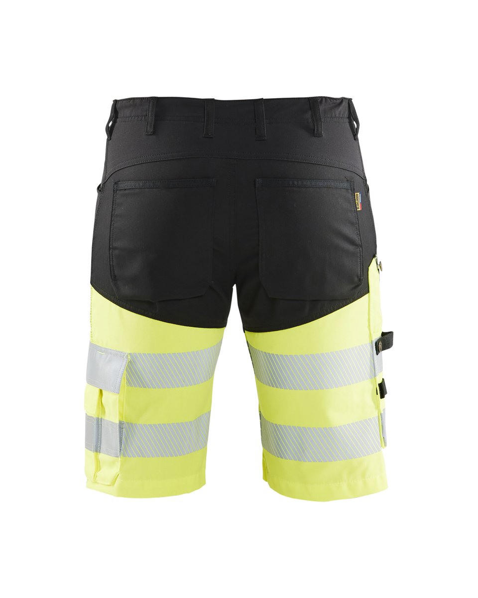 Blåkläder 1541 High Vis Short met stretch - Zwart/High Vis Geel