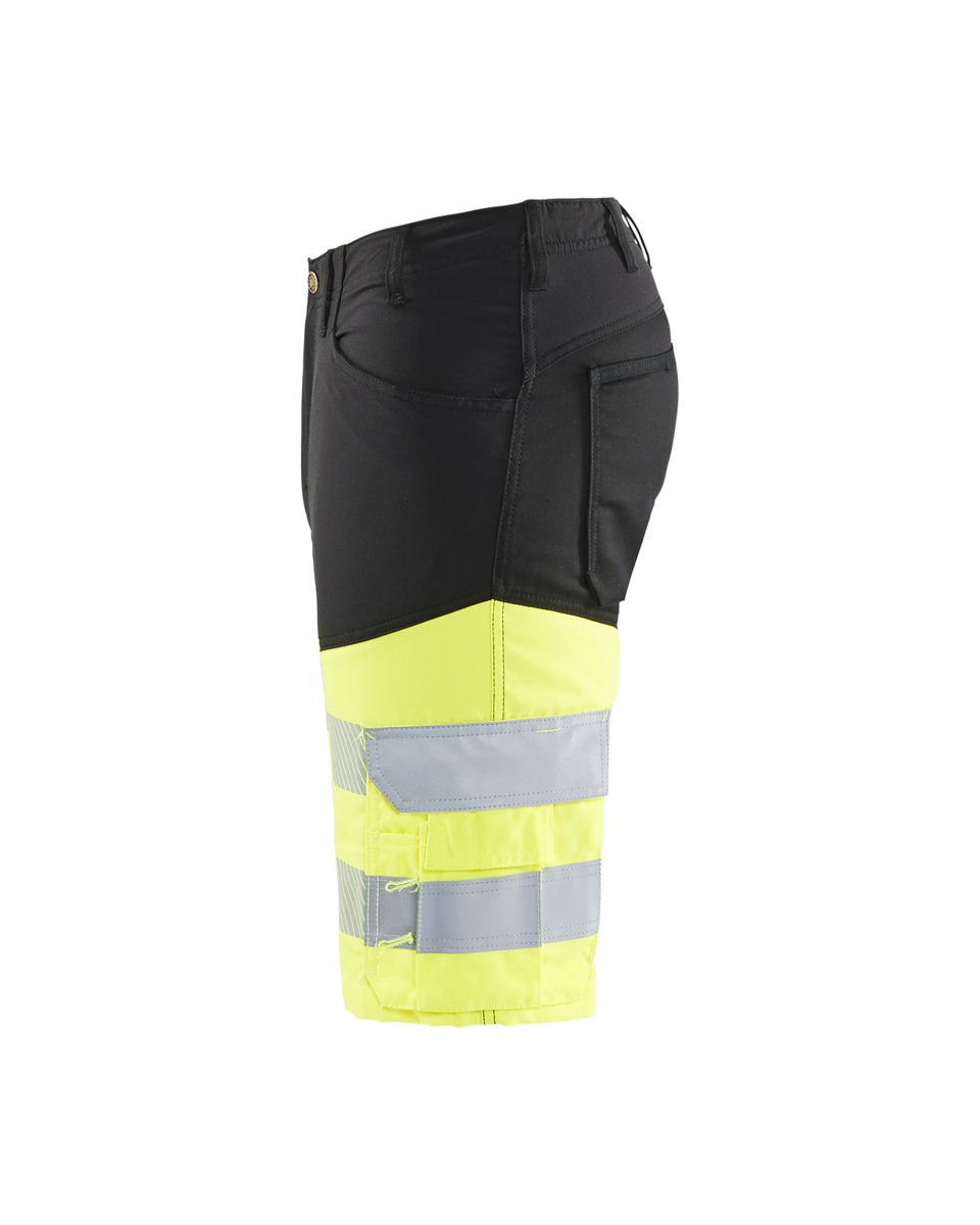 Blåkläder 1541 High Vis Short met stretch - Zwart/High Vis Geel