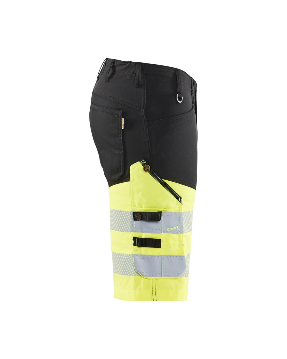 Blåkläder 1541 High Vis Short met stretch - Zwart/High Vis Geel
