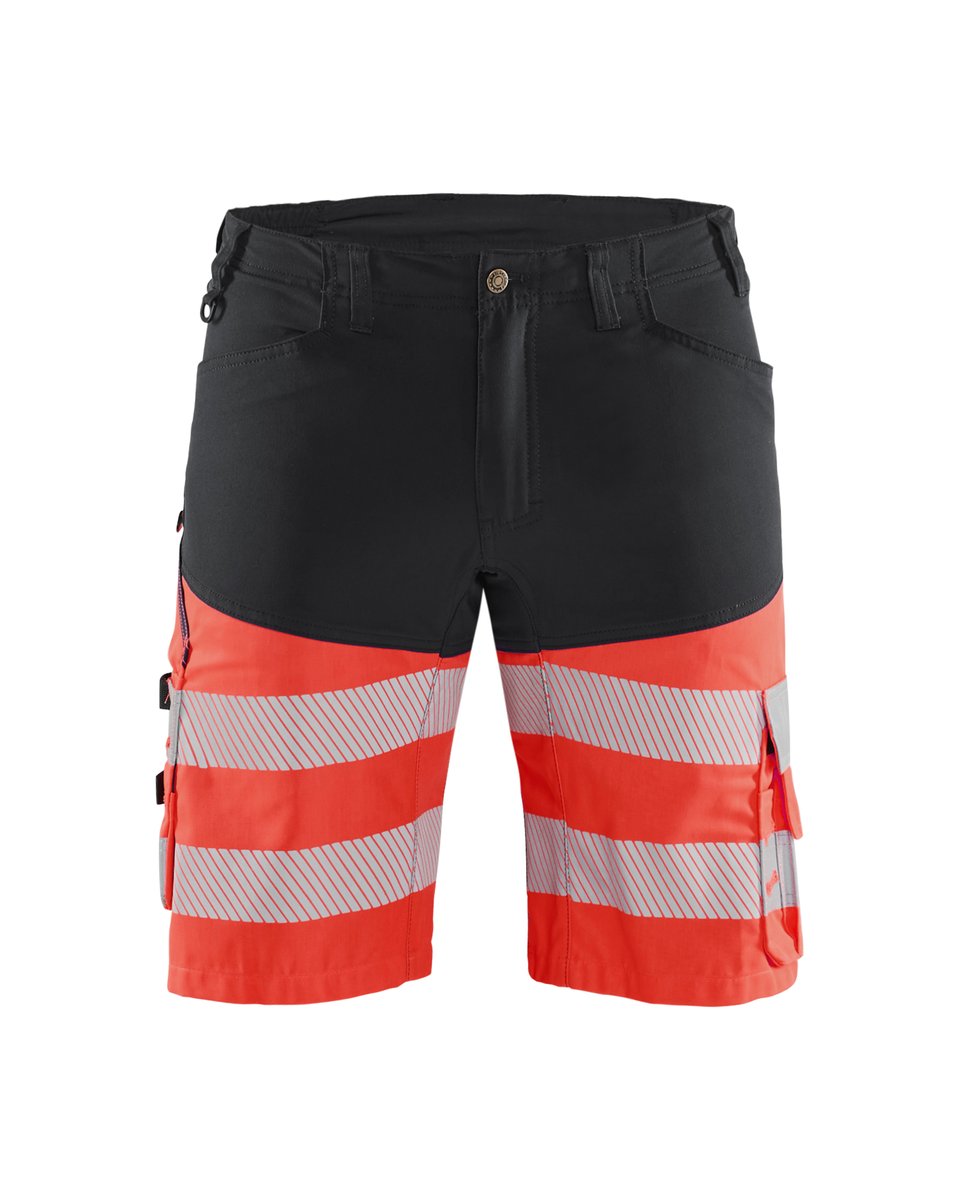 Blåkläder 1541 High Vis Short met stretch - Zwart/High Vis Rood