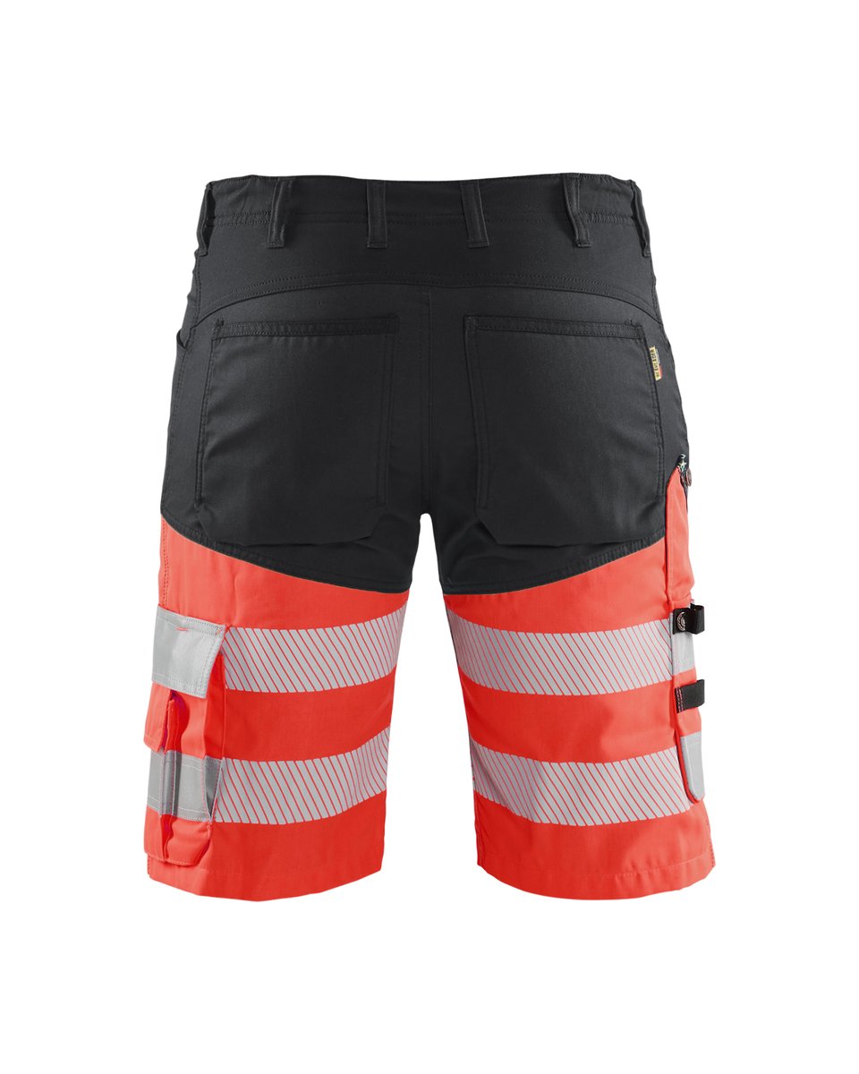 Blåkläder 1541 High Vis Short met stretch - Zwart/High Vis Rood