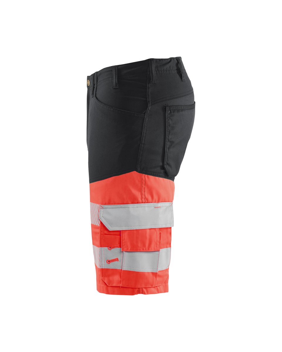 Blåkläder 1541 High Vis Short met stretch - Zwart/High Vis Rood