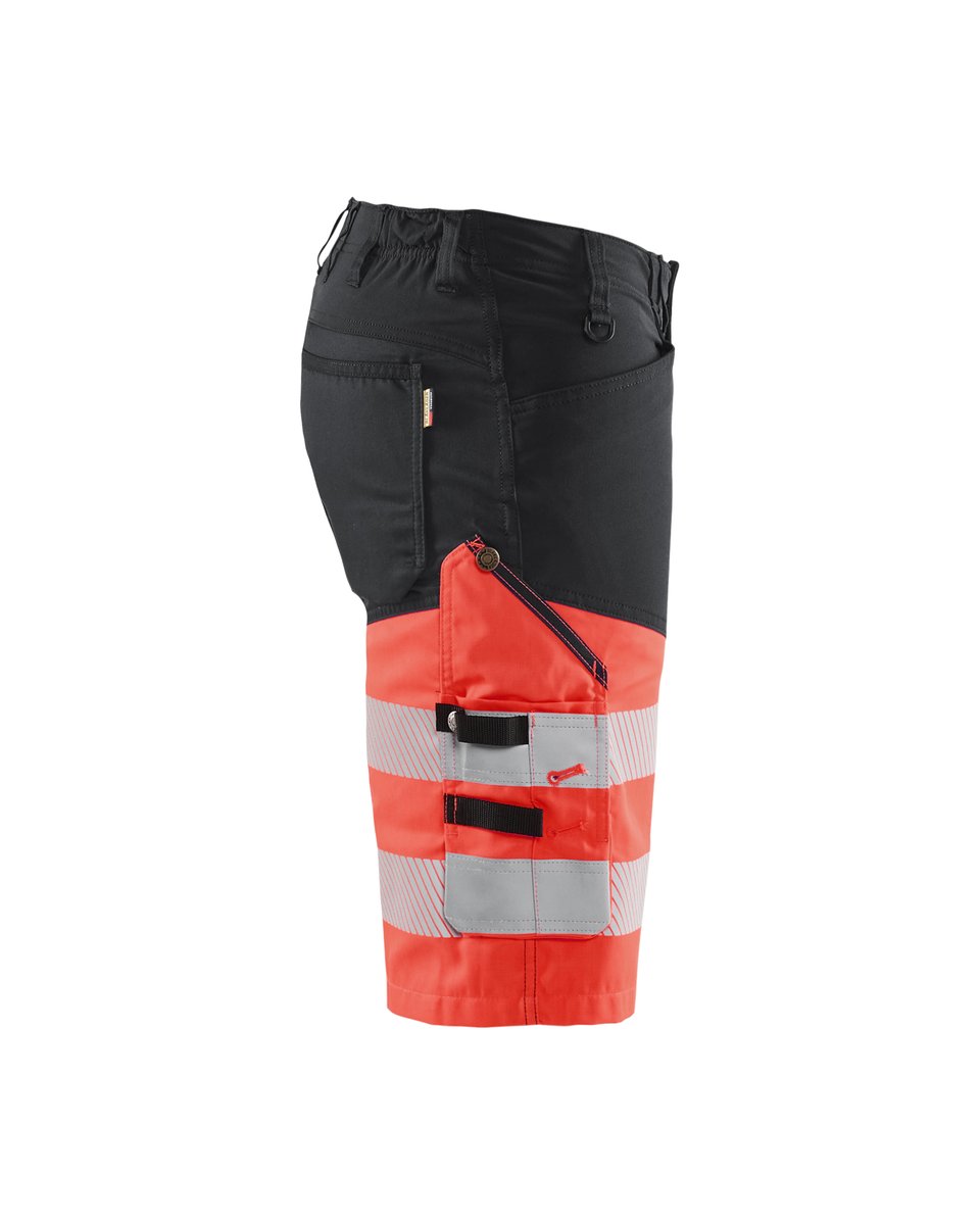 Blåkläder 1541 High Vis Short met stretch - Zwart/High Vis Rood