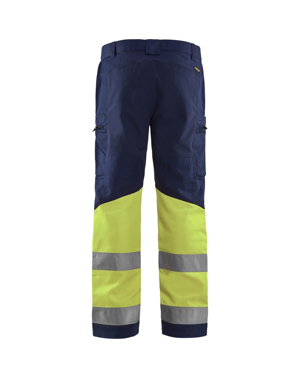 Blåkläder 1551 High Vis Werkbroek met stretch - Marine/High Vis Geel