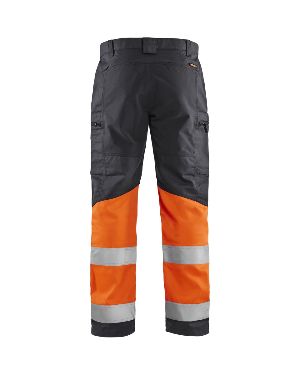 Blåkläder 1551 High Vis Werkbroek met stretch - Medium grijs/ High Vis Oranje