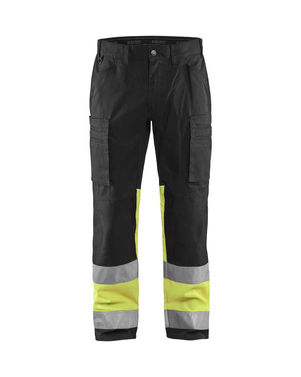Blåkläder 1551 High Vis Werkbroek met stretch - Zwart/High Vis Geel