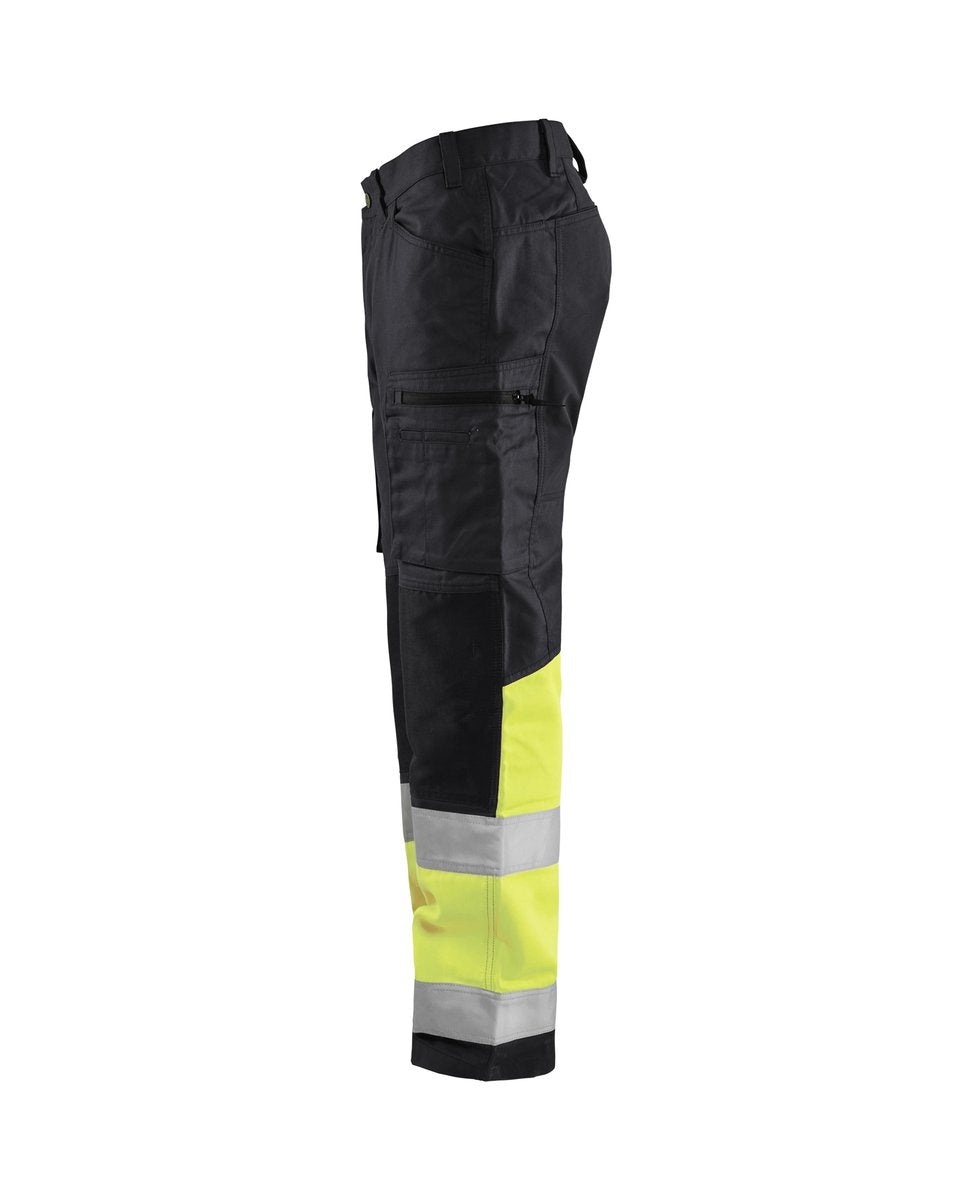 Blåkläder 1551 High Vis Werkbroek met stretch - Zwart/High Vis Geel