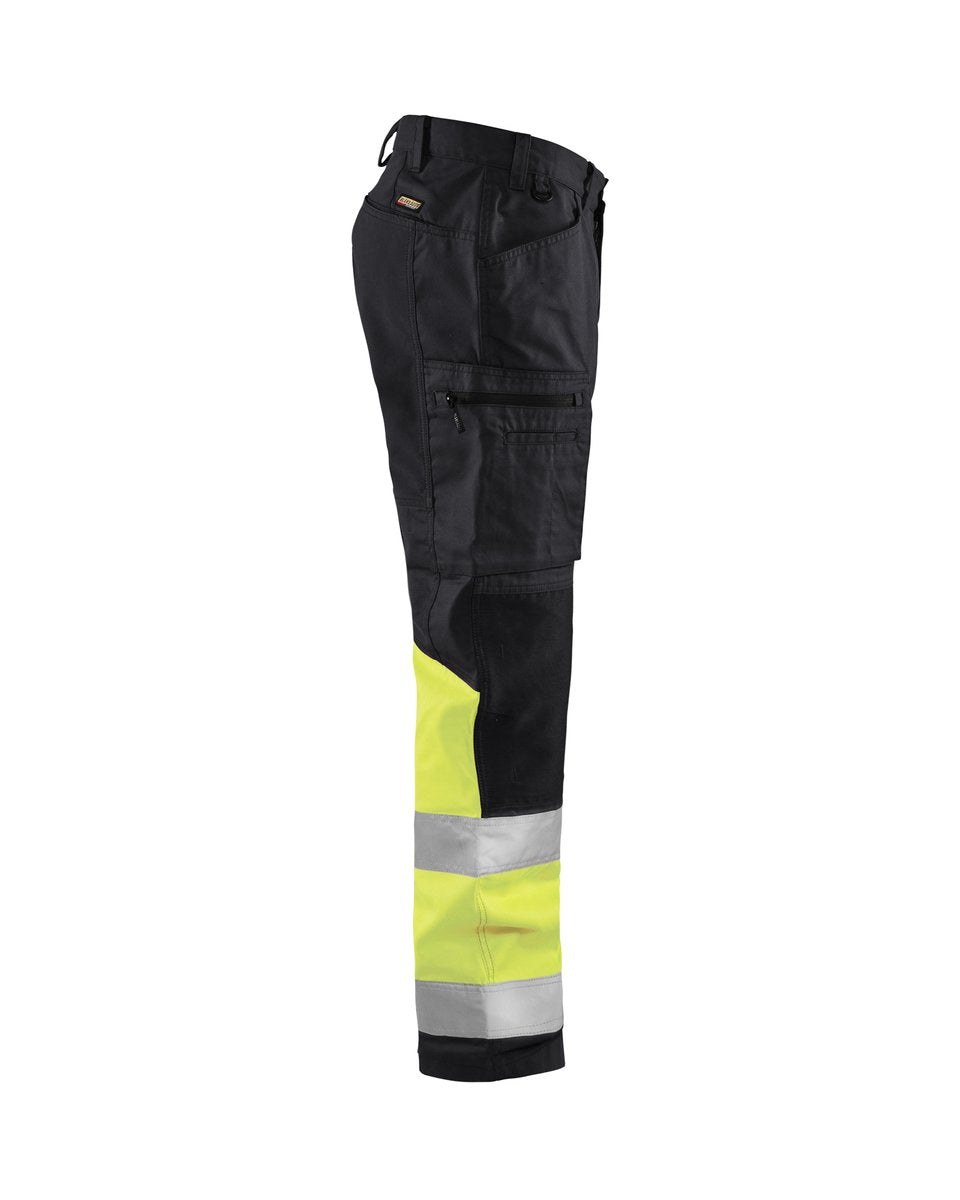 Blåkläder 1551 High Vis Werkbroek met stretch - Zwart/High Vis Geel