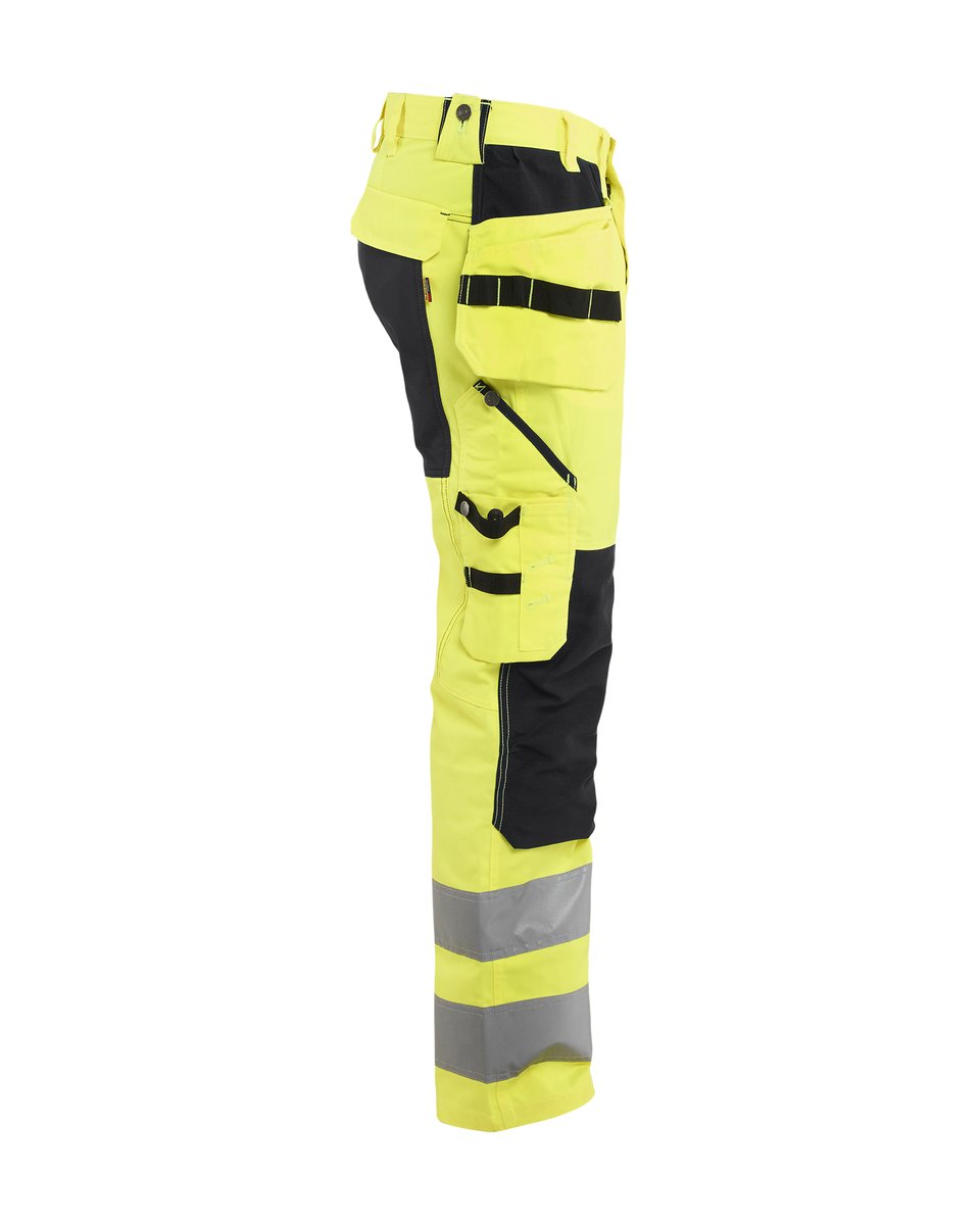 Blåkläder 1552 High Vis Werkbroek met stretch en gereedschapzakken - High Vis Geel/Zwart