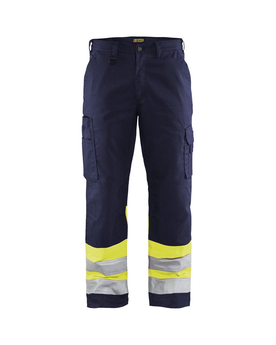 Blåkläder 1564 High Vis Werkbroek - Marine/High Vis Geel