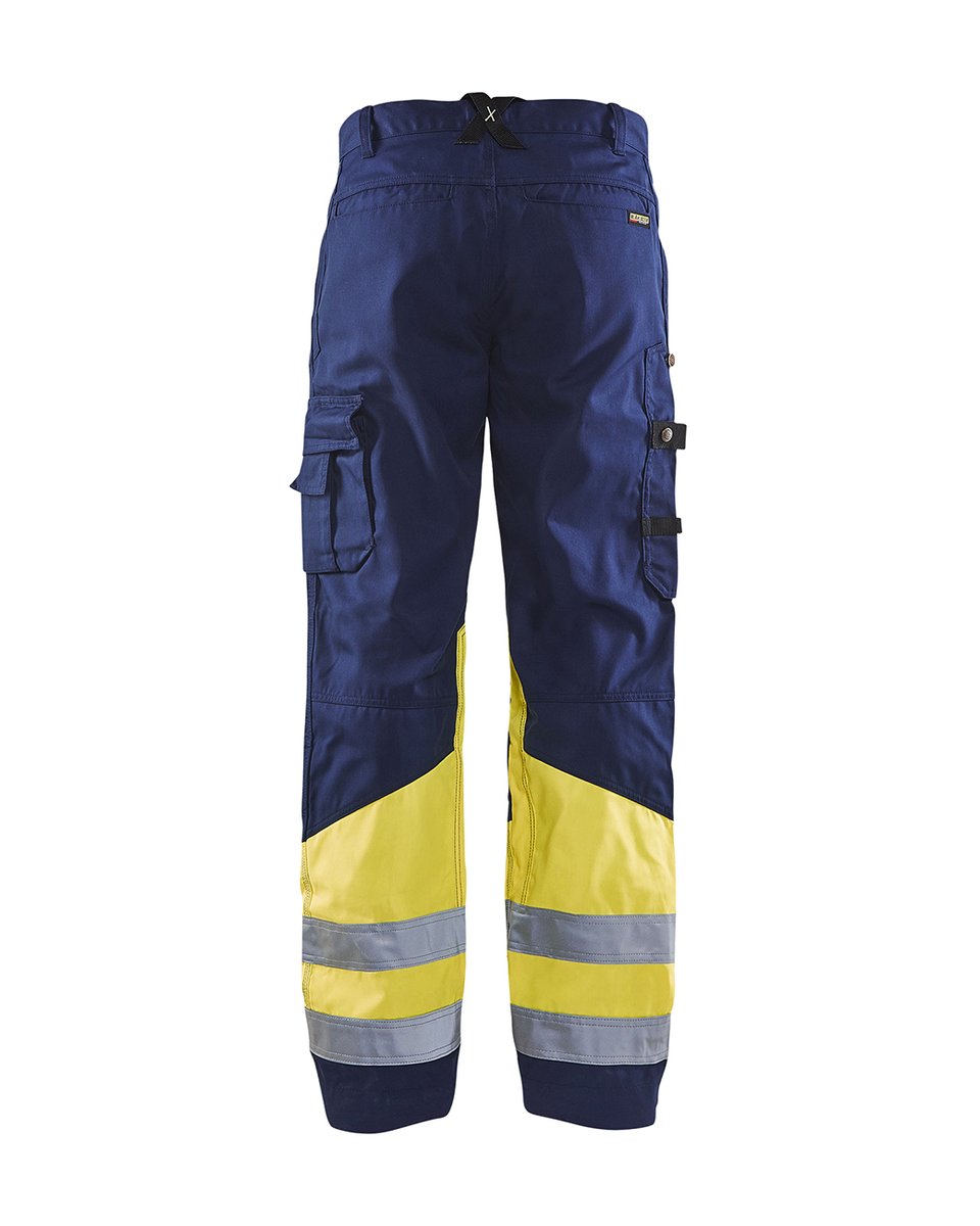 Blåkläder 1564 High Vis Werkbroek - Marine/High Vis Geel