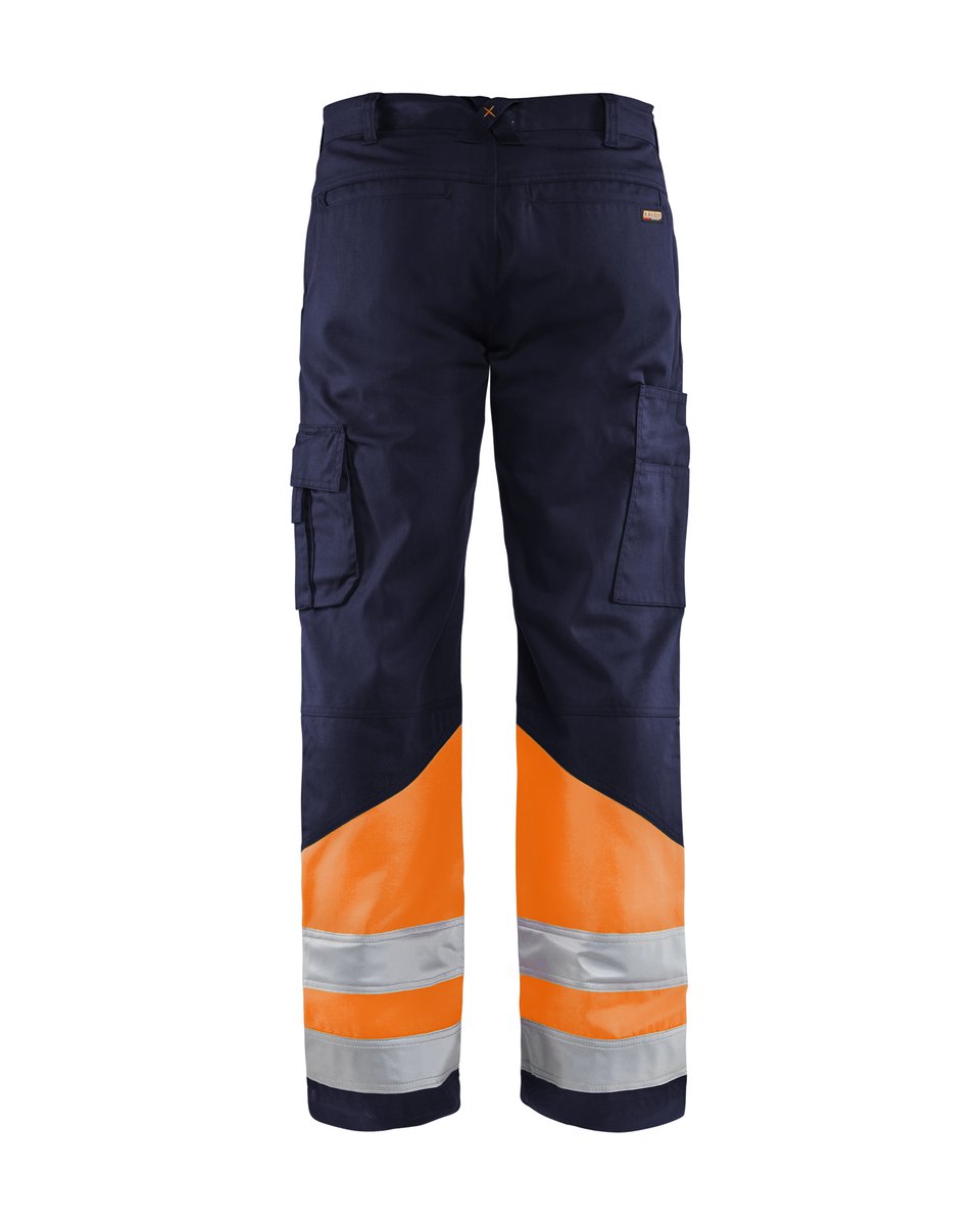 Blåkläder 1564 High Vis Werkbroek - Marineblauw/Oranje