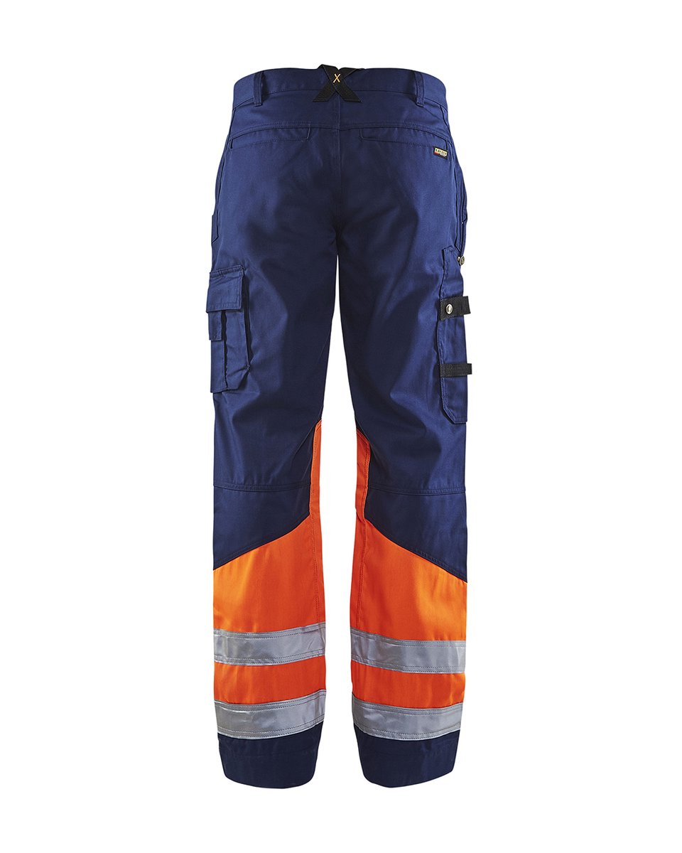 Blåkläder 1564 High Vis Werkbroek - Marineblauw/Oranje