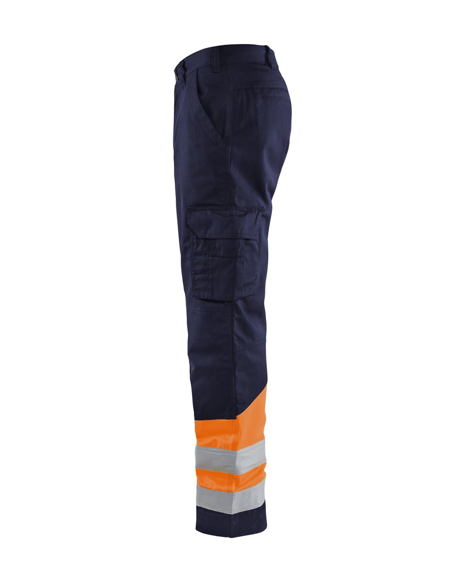 Blåkläder 1564 High Vis Werkbroek - Marineblauw/Oranje