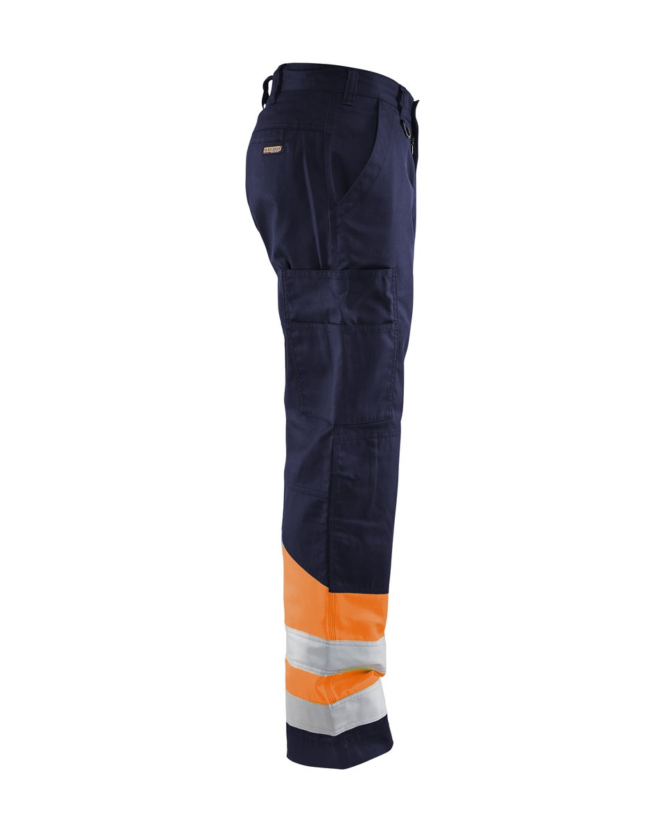 Blåkläder 1564 High Vis Werkbroek - Marineblauw/Oranje