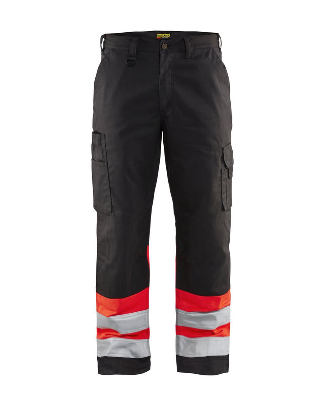 Blåkläder 1564 High Vis Werkbroek - Zwart/High Vis Rood
