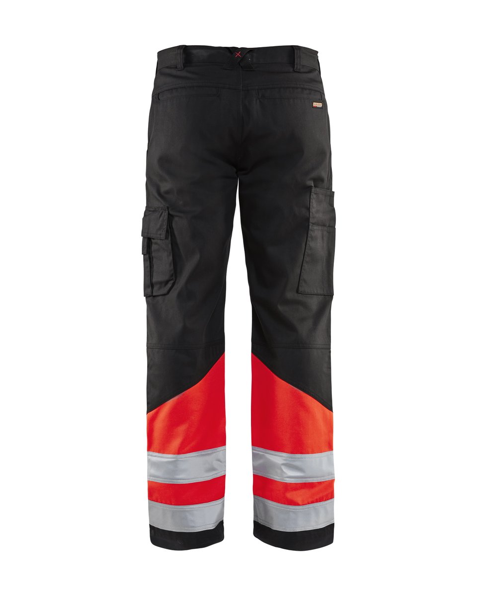 Blåkläder 1564 High Vis Werkbroek - Zwart/High Vis Rood