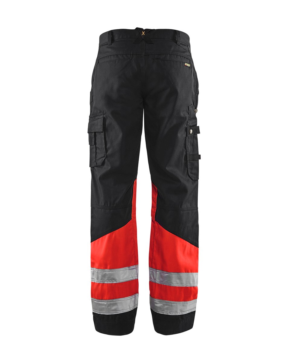 Blåkläder 1564 High Vis Werkbroek - Zwart/High Vis Rood