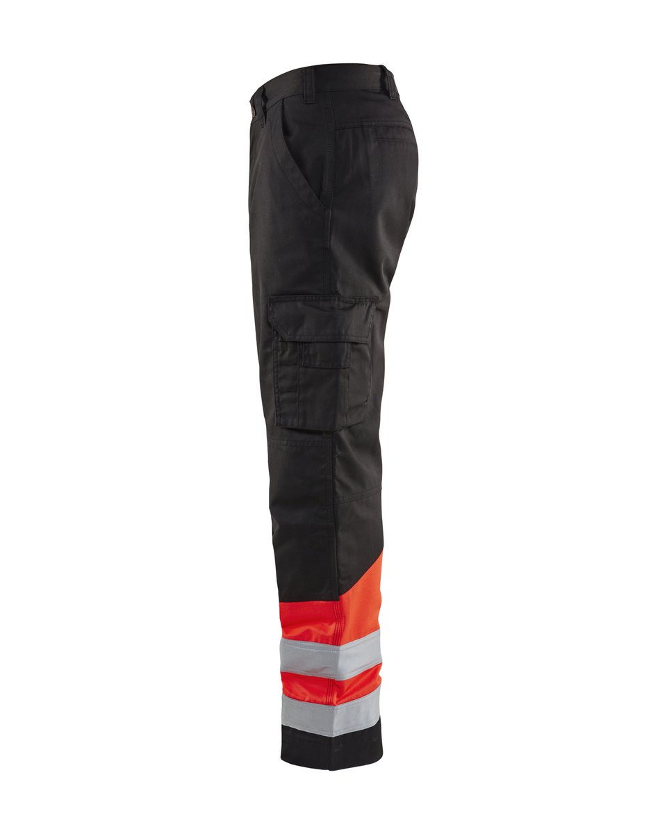 Blåkläder 1564 High Vis Werkbroek - Zwart/High Vis Rood