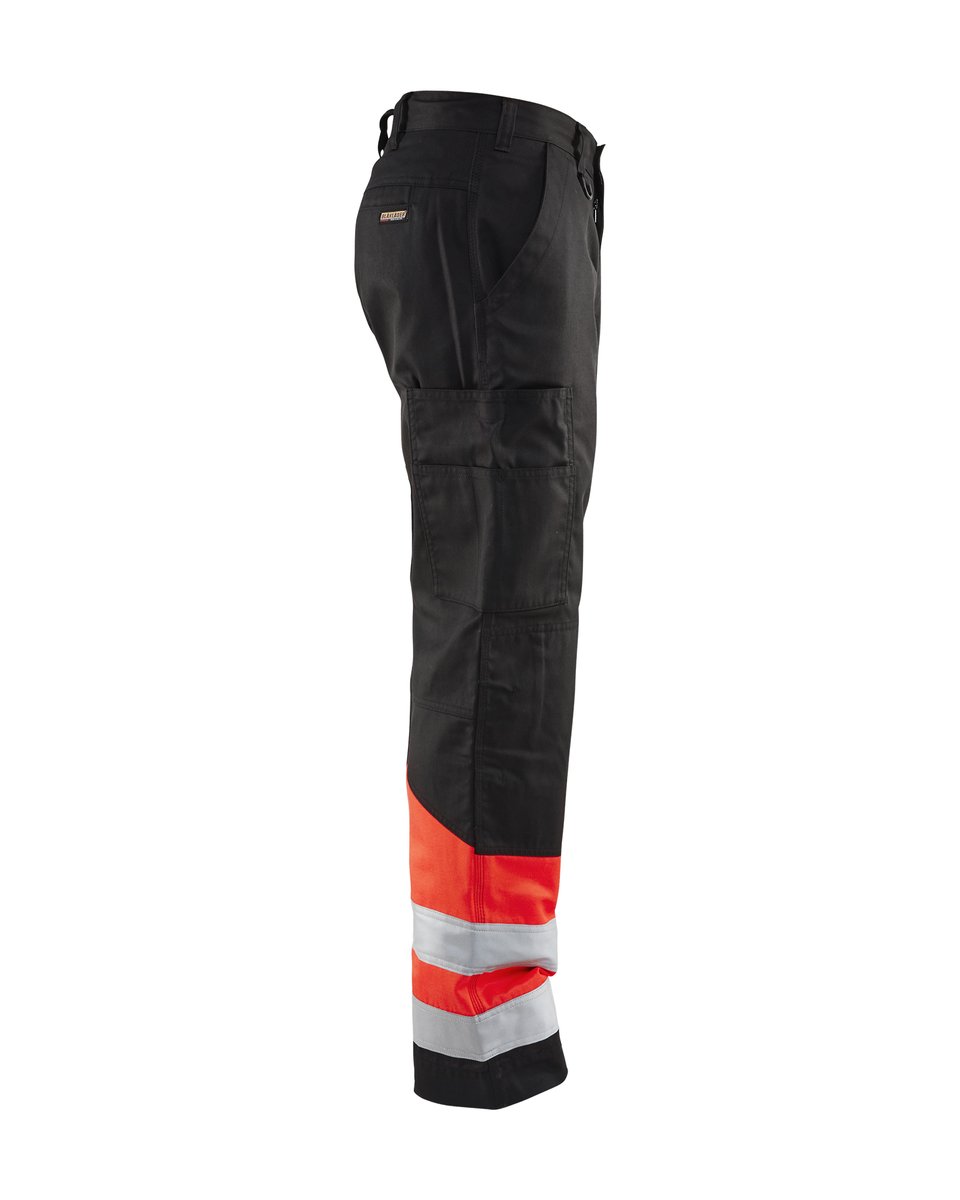 Blåkläder 1564 High Vis Werkbroek - Zwart/High Vis Rood