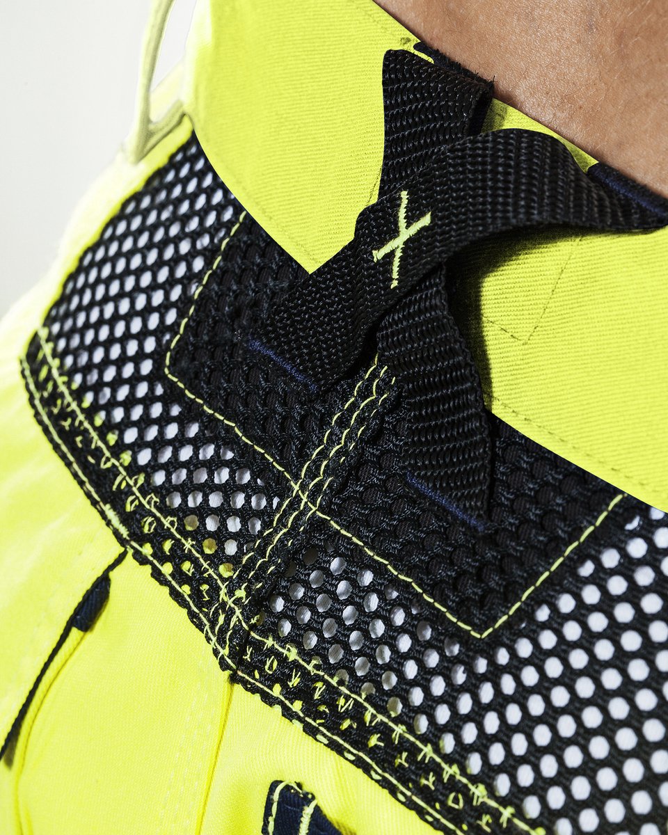 Blåkläder 1565 High Vis Werkbroek met ventilatie en gereedschapszakken - High Vis Geel/Marineblauw